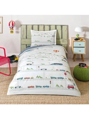 Özdilek Nevresim Takımı Fitted Car Ranforce Tek Kişilik Mavi Nıght Rıde