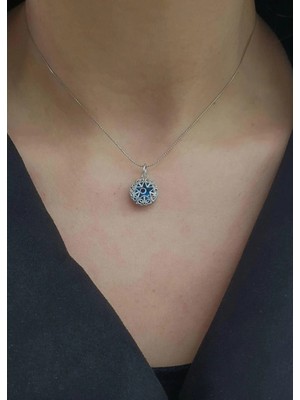 Yıldız Figürlü 925AYAR Gümüş Nazar Boncuklu Kolye