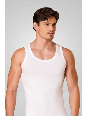 Berrak 1030 - 3 Adet Erkek Likralı Süprem Atlet-Beyaz-Xl