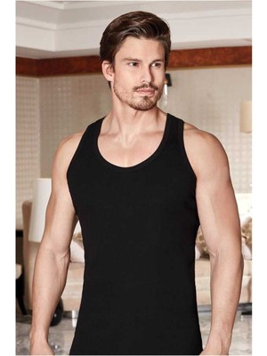 Berrak 3 Adet Erkek Likralı Süprem Rambo Atlet 1029 --Siyah-Xl