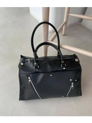 Mercan Bags Kadın Fermuar Detaylı Kırışık Suni Deri Casual El ve Omuz Çantası