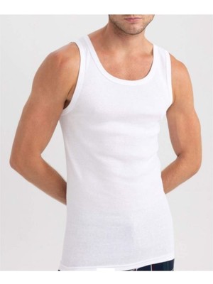 Berrak Tekli (1 Adet) Klasik Kesim Erkek Atlet-Beyaz-M