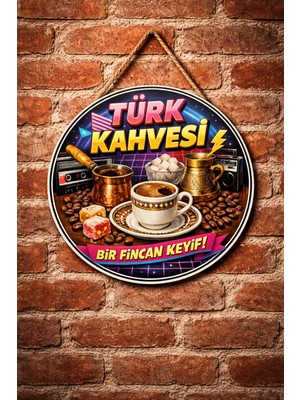 Mayeka Cafe Restoran Için Türk Kahvesi 80 Ler Kahve Duvar Kapı Tablo Süsü Ahşap Askılı Pano Tabela No 9