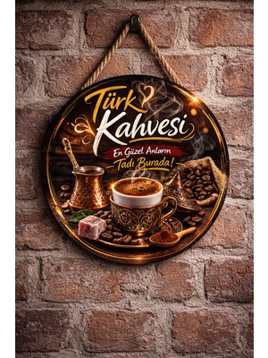 Mayeka Cafe Restoran Için Türk Kahvesi Kahve Duvar Kapı Tablo Süsü Ahşap Askılı Pano Tabela No 4