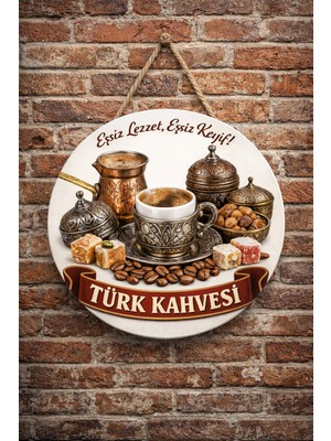 Mayeka Cafe Restoran Için Türk Kahvesi Kahve Duvar Kapı Tablo Süsü Ahşap Askılı Pano Tabela No 31