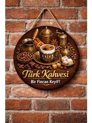 Mayeka Cafe Restoran Için Türk Kahvesi Kahve Duvar Kapı Tablo Süsü Ahşap Askılı Pano Tabela No 1