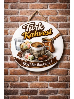 Mayeka Cafe Restoran Için Türk Kahvesi Kahve Duvar Kapı Tablo Süsü Ahşap Askılı Pano Tabela No 19