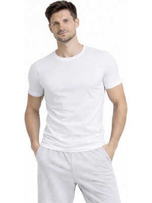 Luviera Şahin Erkek Bambu Yarım Kısa Kol Bisiklet Yaka Atlet 3'lü Paket