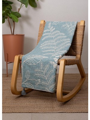 The Mia Throw Koltuk Şalı Püsküllü Yeşil 170X130