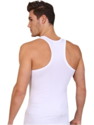 Berrak Erkek Likralı Rambo Atlet 1029 6'lı Paket-Beyaz-M