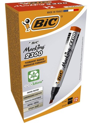 Misda Store Intensity Marker 2300 Kesik Uçlu Permanent Markör Kırmızı 12'li Kutu, 3,7 mm ile 5,5 mm Kalın Uç, Kapağı 1 Ay Açık Kalsa Da Kurumayan Mürekkep