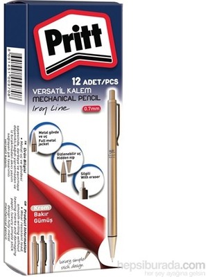 Pritt Versatil Mekanik Kurşun Kalem 0.7 mm Krom Renkli Ergonomik Tasarım ile Kullanım Kolaylığı