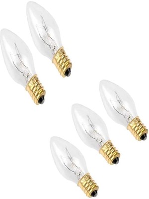 Misda Store C7 10W Şeffaf Tuz Lambası Ampulu - Gece Lambası (5 Adet) Şeffaf Parfüm Ampul E14 Duy