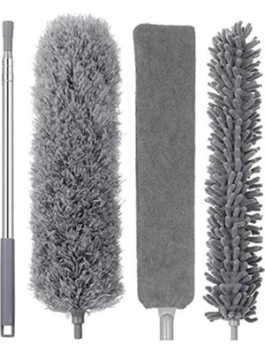 Leaf Shop Alma Mop Bükülebilir Teleskopik 3'lü Püskülü Çok Fonksiyonlu Temizlik Seti,boşluk ve Tavan Temizliği Için Uzayabilir Toz Alma Seti (Kolay, Pratik, Bükülebilir)