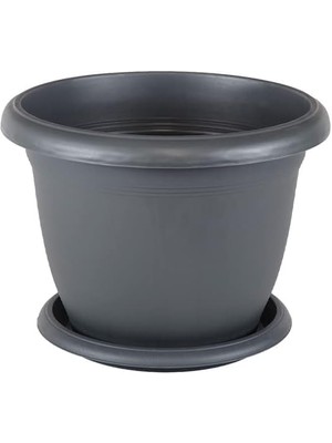 Leaf Shop Saksı Tabaklı No: 8 14 Litre, 36 Cm, Antrasit