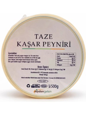 Köyden Gelsin Taze Kaşar - 500 gram