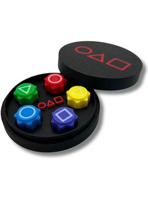 Misda Store Beş Taş Renkli Oyun Taşları Seti, Kumlu ve Yuvarlak Siyah Kutuda Kalamar Oyunu