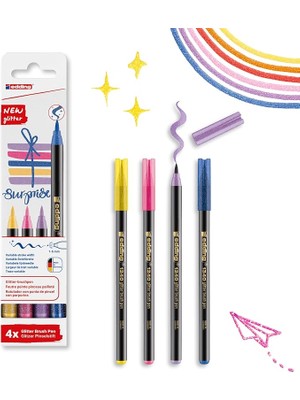 Leaf Shop 1340 Simli Fırça Uçlu Keçeli Kalem 4'lü Set
