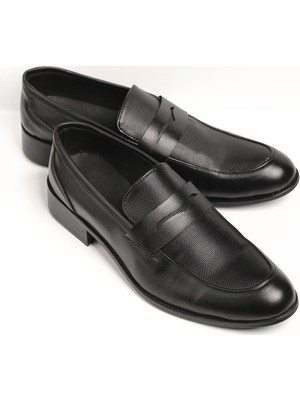 Oksit Gvn Erkekler İçin 018 Klasik Siyah Ayakkabı Dayanıklı Malzeme ve Rahat Taban