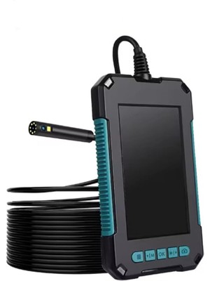 Leaf Shop Çift Kameralı 10 mt Hafıza Kart Destekli Sert Kablo Yılan Endoskop Kamera 5.5 mm 4.3 Inc