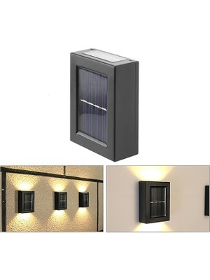 Leaf Shop Tekli Solar Bahçe Aydınlatması Güneş Enerjili Bahçe Aydınlatması Duvar Lambası Çift Taraflı Aplik Işık LED Işık