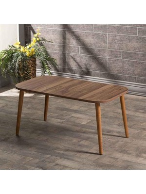 Leaf Shop Sehpa Ahşap Torna Ayak Kare Ceviz