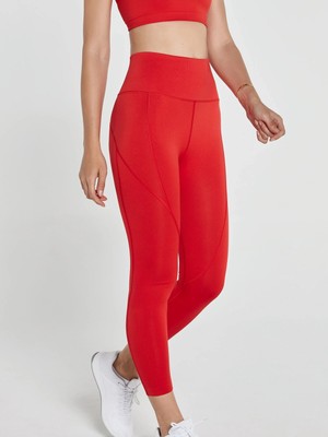 Jerf Pine Kadın Yüksek Bel Kırmızı Tayt S Beden Spor Tarzı ve Yüksek Konfor