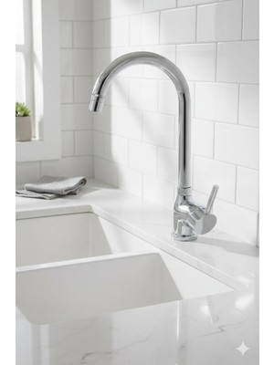 Esora Oynar Başlıklı Lüx Mutfak Eviye Bataryası Musluğu Çeşmesi