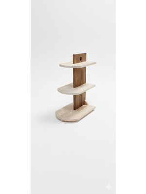 Iterra Ahşap Çok Katlı Sehpa | Masif Çam Yan Sehpa Modern Iki Renkli Tasarım