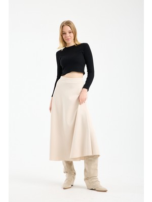 Win Moda Yeni Sezon Uzun Çan Etek Kadın Scuba Dalgıç Kumaş Tesettür Likralı S/xl 3 Renk