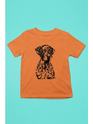 Darkhane Alman Shorthair - Köpek Baskılı Unisex Turuncu Çocuk Tişört - T-Shirt CT005