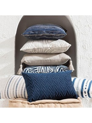 Misda Store Concept Alba Striped Kırlent Lacivert 30X50