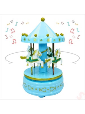 Misda Store Bebek ve Parti Atlı Karınca Müzik Kutusu, 17CM x 10CM - Mavi