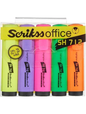 Misda Store Office SH712 Fosforlu Kalem 5'li Blister Paket Karışık Renk