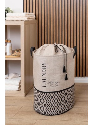 Misda Store Yuvarlak Torbalı Düzenleyici Kirli Çamaşır Oyuncak Sepeti Organizer