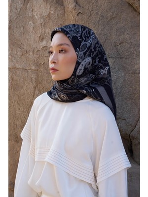 Siyah Ed Scarf Glaze Mistral Desen Eşarp