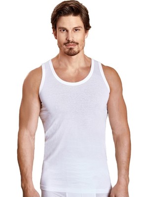 Berrak Erkek Beyaz Askılı Atlet 12'li Paket-Beyaz-3xl