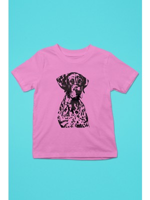 Darkhane Alman Shorthair - Köpek Baskılı Unisex Pembe Çocuk Tişört - T-Shirt CT002