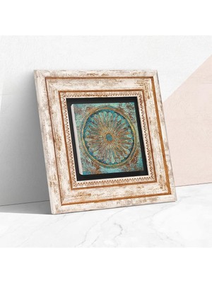 Misda Store Stone Yaşam Çiçeği Taş Duvar Tablosu - Çerçeveli Taş Tablo - Dekoratif Duvar Sanatı - Modern Ev ve Ofis Duvar Dekoru T1-187