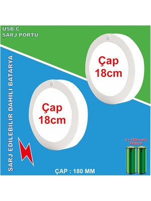 Misda Store Şarjlı Hareket Sensörlü LED AYDINLATMA/GT-CL05-2 Adet