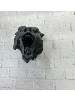 Astraltech 3D Siyah Ayı Başı Duvar Dekoru Modern Asılabilir Heykel 25x19 cm