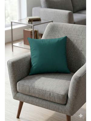 Düz Renk Çift Taraflı Zümrüt Yeşili Yastık Kırlent Kılıfı SHKRL018