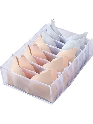 Misda Store Sütyen Düzenleyici Çekmece Içi Düzenleyici Organizer 8 Bölmeli Şeffaf Beyaz