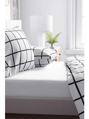 Leaf Shop Beyaz Pamuklu Tek Kişilik Lastikli Çarşaf 100X200