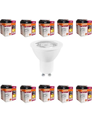 Leaf Shop 4,5W GU10 LED Ampul - 10'lu Ekonomik Paket, 350 Lumen, 3000K Sarı Işık, 36° Işık Açısı, 15.000 Saat Ömür, Enerji Verimli