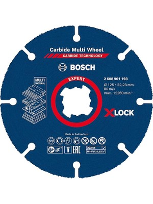 Leaf Shop Professional 1x Expert Carbide Multi Wheel X-Lock Kesici Diskler (Sert Ahşap, Çivili Ahşap, Plastik, Alçıpan Panel, Ø 125 Mm, Aksesuar Küçük Avuç Taşlama Makinesi)