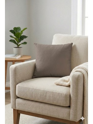 Düz Renk Çift Taraflı Vizon Renk Yastık Kırlent Kılıfı SHKRL008