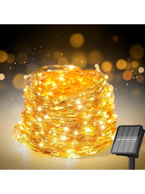 Misda Store Dış Mekan Için Solar String Işıklar, 200 LED 72 Ft Güneş Işığı Dış Mekan Su Geçirmez 8 Modlu, Güneş Işığı Dış Mekan Veranda Ağacı Noel Partisi Düğün Dekoru Için (Sıcak Beyaz)