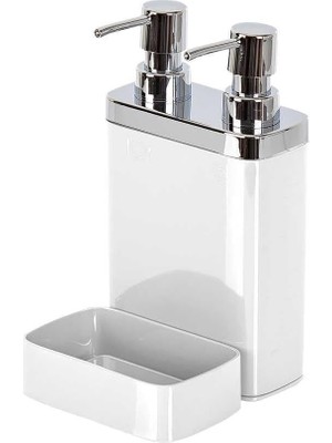 Misda Store Viva 2'li Sıvı Sabunluk Süngerli Beyaz M-E10-01