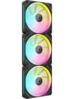 Misda Store Icue Lınk LX120 Rgb 120MM Pwm Fanlar Üçlü Paket - Çift Işık Döngüsü - Icue Lınk Sistem Hub'ı Içerir - Corsaır Airguide Teknolojisi - Siyah